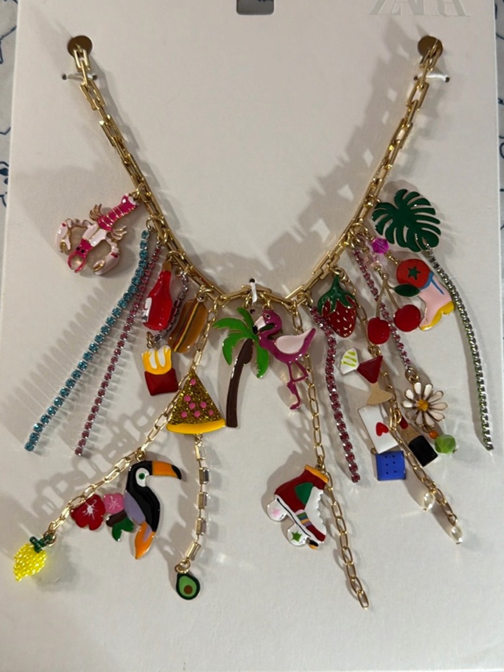 Zara charm link necklace, tropical vacation themed, festival - Picture 7 of 15